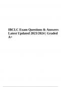 IBCLC Exam Questions With Answers | Latest Updated | Graded A+  2023/2024