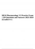 HESI Pharmacology V2 Practice Exam | Questions and Answers 2023-2024 Graded A+
