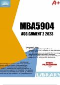 MBA5904 Assignment 2 - Due 30 AUGUST 2023