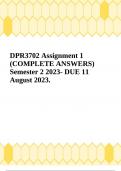 DPR3702 Assignment 1 (COMPLETE ANSWERS) Semester 2 2023- DUE 11 August 2023.