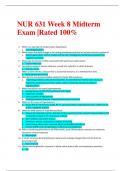 NUR 631 Week 8 Midterm Exam |Rated 100%