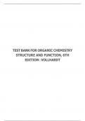 TEST BANK FOR ORGANIC CHEMISTRY STRUCTURE AND FUNCTION, 6TH EDITION : VOLLHARDT