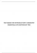 TEST BANK FOR INTRODUCTORY CHEMISTRY ESSENTIALS 4TH EDITION BY TRO