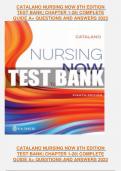CATALANO NURSING NOW 8TH EDITION TEST BANK| CHAPTER 1-28| COMPLETE GUIDE A+ QUESTIONS AND ANSWERS 2023