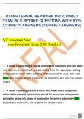 ATI MATERNAL NEWBORN PROCTORED  EXAM 2019 RETAKE QUESTIONS WITH 100%  CORRECT ANSWERS (VERIFIED ANSWERS) 