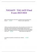 NSG6435 / NSG 6435 Final Exam 2023/2024