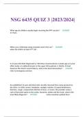 NSG 6435 QUIZ 3 |2023/2024|   What age do children usually begin receiving the HPV vaccine? -    ANSWER                     11 Years