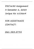 DSC1630 Assignment 3 Semester 2 2023