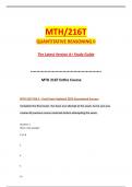 MTH 216T Wk 5 - Final Exam Updated 2023 Guaranteed Success