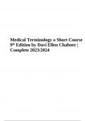 TEST BANK For Medical Terminology a Short Course 9th Edition By Davi Ellen Chabner.