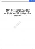 TEST BANK - ESSENTIALS OF MATERNITY, NEWBORN, AND WOMEN'S HEALTH NURSING BY SUSAN RICCI (4TH EDITION)