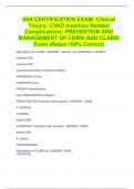 AVA CERTIFICATION EXAM: Clinical Theory: CVAD Insertion Related Complications: PREVENTION AND MANAGEMENT OF CRBSI AND CLABSI Exam (Rated 100% Correct)