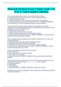 Maternal Newborn Exam 3 Study Guide: Ch.  16 & 17 with Complete Solutions