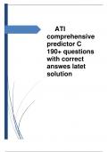 ATI comprehensive predictor C 190+ questions with correct answes latet solution