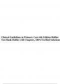 Clinical Guidelines in Primary Care 4th Edition Hollier Test Bank Hollier (All Chapters, 100%Verified Solutions).