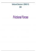 Solids and Structures 1 (ENGG110) 2023       Frictional Forces