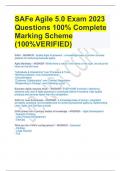 SAFe Agile 5.0 Exam 2023 Questions 100% Complete Marking Scheme (100%VERIFIED)