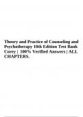 Test Bank For Theory and Practice of Counseling and Psychotherapy 10th Edition Corey | ALL CHAPTERS  (2023/2024)