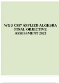 WGU C957 APPLIED ALGEBRA FINAL OBJECTIVE ASSESSMENT 2023