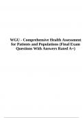WGU - Comprehensive Health Assessment for Patients and Populations Final Exam Questions With Answers |  Latest Update Graded A+ | 2023/2024