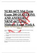 NURS 6675 Mid Term Exam 200 QUESTIONS  AND ANSWERS / NRNP-6675 2023 Midterm Exam Week 6