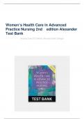 Test Bank for Women's Health Care in Advanced Practice Nursing, Second Edition by Alexander