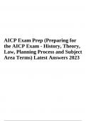 AICP Exam Practice Questions With 100% Correct Answers | Latest Update (Graded A+)