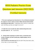 HESI Pediatric Practice  Questions and Answers Latest 2023 - 2024 [100% correct answers]
