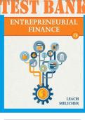 TEST BANK for Entrepreneurial Finance 7th Edition by Leach Chris and Melicher Ronald. ISBN 9780357130735. (All 16 Chapters)
