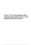 NACE CIP EXAM Practice Questions With Answers | Latest Updated 2023/2024 Graded A+ | 100% Verified 
