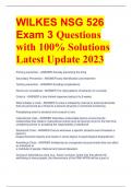 WILKES NSG 526  Exam 3 Questions  with 100% Solutions  Latest Update 2023