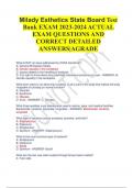 Milady Esthetics State Board Test Bank EXAM 2023-2024 ACTUAL EXAM QUESTIONS AND CORRECT DETAILED ANSWERS|AGRADE