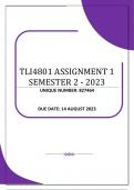 TLI4801 ASSIGNMENT 1 SEMESTER 2 - 2023 (827464)
