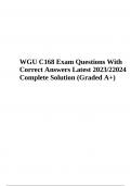 WGU C168 Exam Practice Questions With 100% Correct Answers - Latest 2023/2024  (VERIFIED)