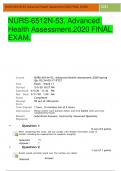 NURS-6512N-53, Advanced Health Assessment.2020 FINAL EXAM.