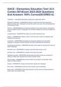 GACE - Elementary Education Test I & II Combo (501)Exam 2023-2024 Questions And Answers 100% Correct(SCORED A)
