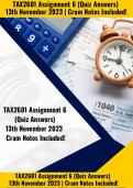 TAX2601 Assignment 6 (Quiz Answers) | 13th November 2023 | Cram Notes Included!