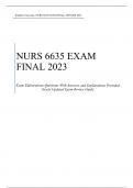 WALDEN UNIVERSITY, NURS 6635 EXAM FINAL, 2023 Exam With Solved Solutions.