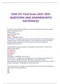 NUR-631 Final Exam 2022-2024 QUESTIONS AND ANSWERS WITH RATIONALES 