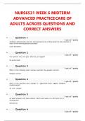 NURS6531 WEEK 6 MIDTERM ADVANCED PRACTICE CARE OF ADULTS ACROSS QUESTIONS AND CORRECT ANSWERS 