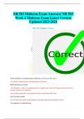 NR 503 Midterm Exam Answers/ NR 503  Week 4 Midterm Exam Latest Version  Updated 2023-2024