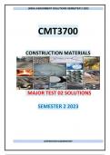 CMT3700 Major Test 2  SOLUTIONS, SEMESTER 2, 2023