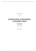 Estimating in Building Construction 9th Edition By Steven Peterson, Frank Dagostino (Solution Manual)