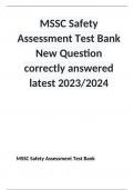 MSSC Safety Assessment Test Bank New Question correctly answered latest 2023/2024