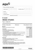 AQA A LEVEL MEDIA STUDIES PAPER 1 JUNE 2023 QUESTION PAPER (7572/1: Media One)