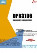 DPR3706 Assignment 1 (DETAILED ANSWERS) Semester 2 2023