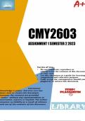CMY2603 ASSIGNMENT 1 SEMESTER 2 2023 - DUE 17 August 2023