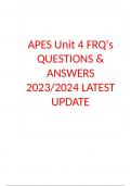 APES Unit 4 FRQ's QUESTIONS & ANSWERS 2023/2024 LATEST UPDATE