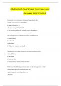 Abdominal Final Exam Questions and Answers 2023/2024