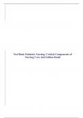 Test Bank Pediatric Nursing: Critical Components of Nursing Care 2nd Edition Rudd